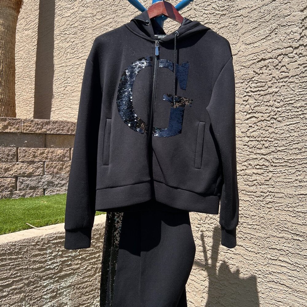 Guess Sequin G Hoodie Sweatshirt & Pants Black